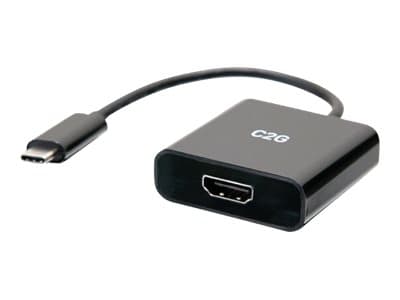 C2G 4K USB C to HDMI Adapter - 4K 60Hz - Videokort - 24 pin USB-C hane till HDMI hona - svart - stöd för 4K