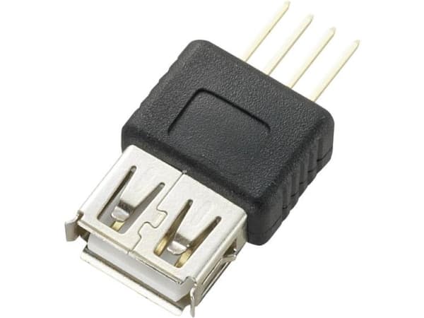 USB-liitin Piirilevyasennus Liitäntä, suora Tyyppi A USB-liitäntä tyyppi A 774854 TRU COMPONENTS Sisältö: 1 kpl