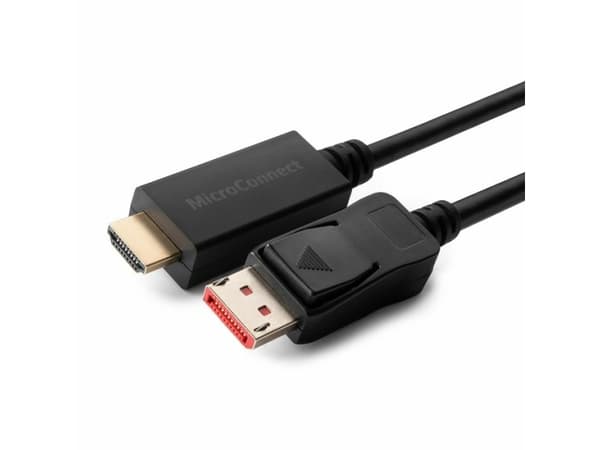 MicroConnect - Adapterkabel - DisplayPort hann låst til HDMI hann - 3 m - svart - 4 K 60 Hz (4096 x 2160) støtte