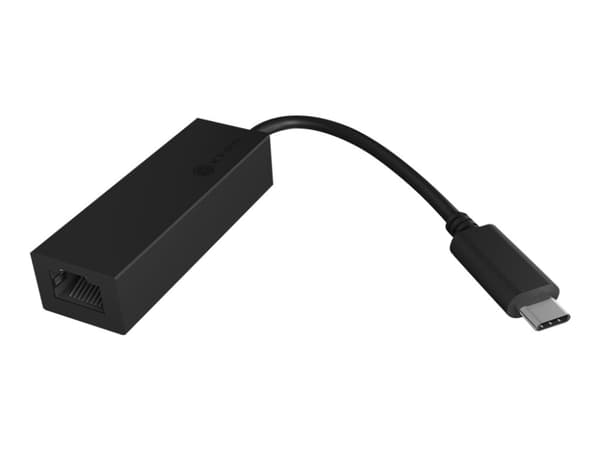 ICY BOX IB-LAN100-C3 - Nettverksadapter - USB-C 3.0 - Gigabit Ethernet x 1 - svart