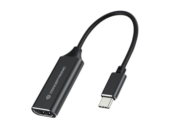 Conceptronic ABBY03B, HDMI Type A (Standard), USB Type-C, Hunkjønn, Hankjønn, Rett, Rett