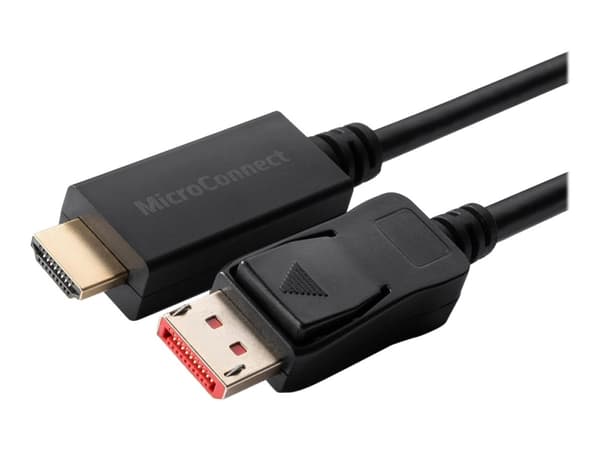 MicroConnect - Adapterkabel - DisplayPort hann låst til HDMI hann - 5 m - trippel beskyttelse - svart - 4 K 60 Hz (4096 x 2160) støtte