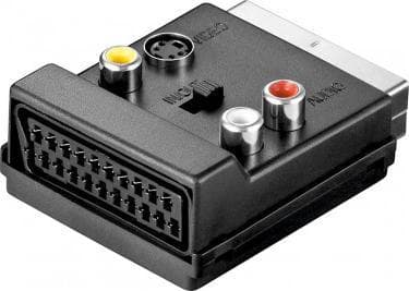 Goobay AVK 198, SCART (21-pin), 3 x RCA + S-Video, Hankoppling, Honkoppling, Svart