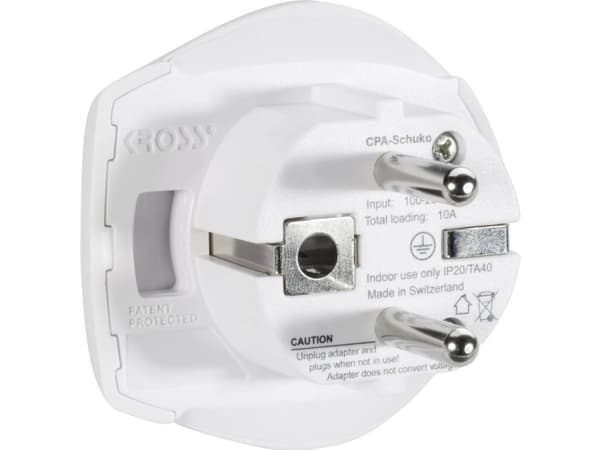 MicroConnect SKROSS - Strømkoblingsadapter - hvit - Europa