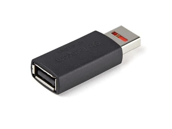 StarTech.com USB-datablockerare för säker laddning - USB-A-adapter (hane till hona) för endast laddning - Ladda utan data/endast strömadapter för tel