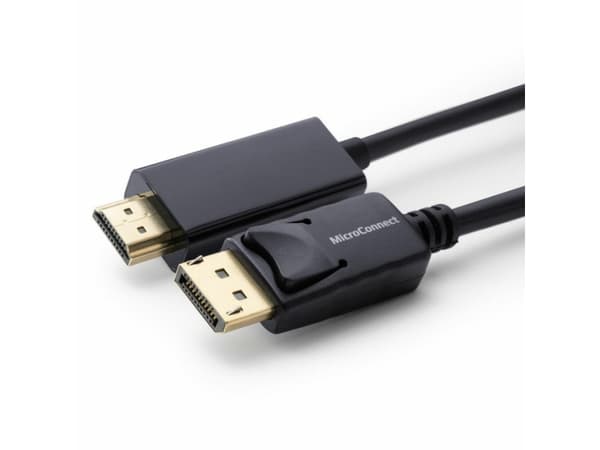 MicroConnect - Adapterkabel - DisplayPort hann låst til HDMI hann - 1 m - svart - 1080p støtte 60 Hz