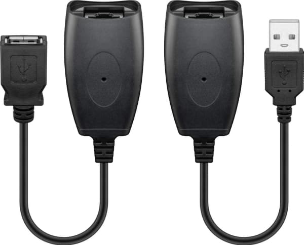 Goobay 93321, USB A, RJ45, USB A, RJ45, Sort