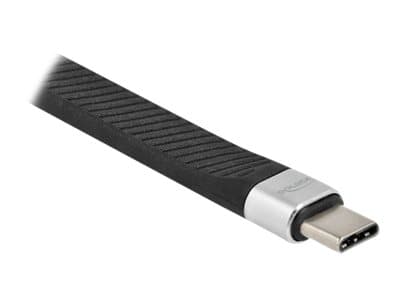 Delock - USB/VGA-adapter - 24 pin USB-C (hann) til HD-15 (VGA) (hunn) - Displayport 1.2/Thunderbolt 3 - 13 cm - flat - svart