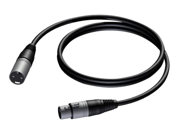 Procab Basic series CAB901 - Ljudkabel - 0.23 mm² - XLR3 hane till XLR3 hona - 50 cm - skärmad - svart