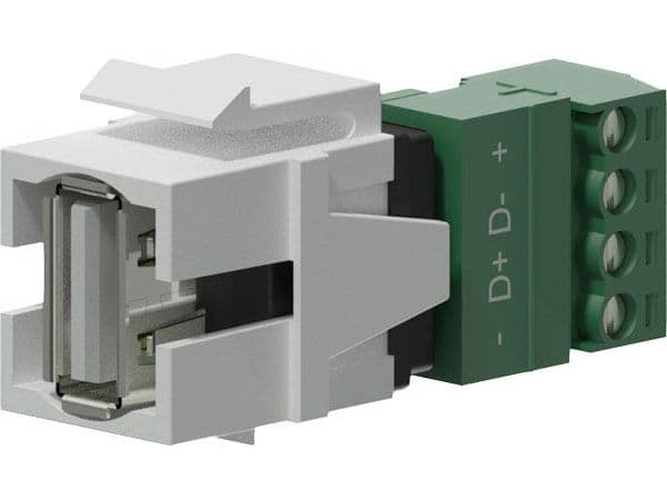 USB adapter Procab Procab VCK625/W Keystone adapter - USB 2.0 A - 4-pin terminal block White