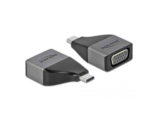 Delock - Video adapter - 24 pin USB-C hann til HD-15 (VGA) hunn - grå