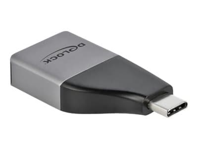 Delock - DisplayPort-adapter - 24 pin USB-C (hann) til DisplayPort (hunn) - USB 3.2 Gen 1 / DisplayPort 1.2 - støtte for 4K 60 Hz (3840 x 2160) - grå