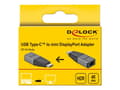 Miniatyrbild 2 av 4: Delock - Videokort - 24 pin USB-C (hane) till Mini DisplayPort (hona) - USB 3.2 Gen 1 / DisplayPort 1.2 - 4K60Hz stöd - grå