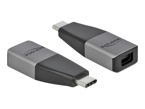 Delock - Videokort - 24 pin USB-C (hane) till Mini DisplayPort (hona) - USB 3.2 Gen 1 / DisplayPort 1.2 - 4K60Hz stöd - grå