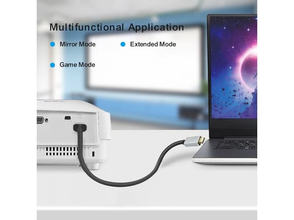 Helos tilkoblingskabel, DisplayPort-plugg/HDMI-plugg, PREMIUM, 2,0m, sort