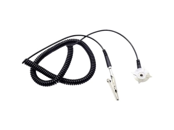 Quadrios ESD-maadoituskaapeli 3 m Puristin, Painonappi 10 mm, Liitin, Alligaattoriklipsi