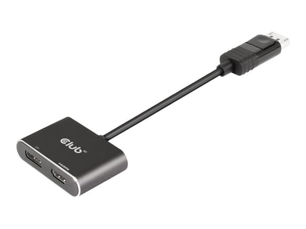 Club 3D - Video adapter - DisplayPort (hann) til HDMI, DisplayPort, Micro-USB type B (kun strøm) (hunn) - DisplayPort 1.4 - 20 cm - USB-strøm, støtte