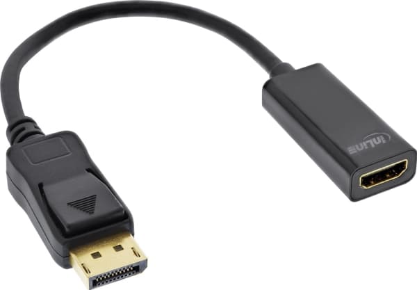 InLine 17198E, 0,15 m, DisplayPort, HDMI, Hankoppling, Honkoppling, Rak