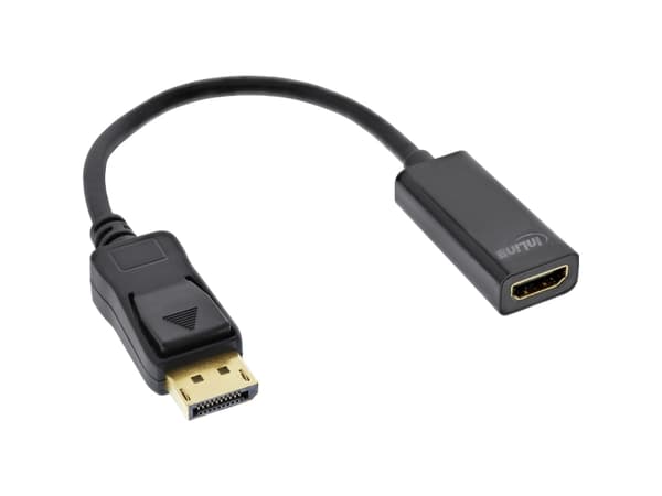InLine 17198E, 0,15 m, DisplayPort, HDMI, Hankoppling, Honkoppling, Rak