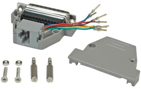 ROLINE Adapter DB25 M / RJ45 F, 8P/8C, DB25 M, RJ45 F