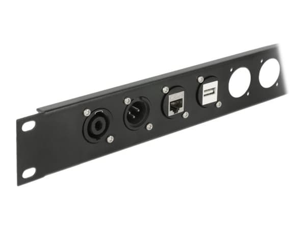 Delock D-Type Module HDMI-A 90° angled female to female - Modulkontaktplatta med insnäppsfästen - kan monteras på panel - HDMI - svart Svart