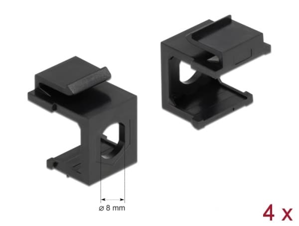 Delock Keystone cover - Modulär insättning (tom) - svart - 1 port (paket om 4)