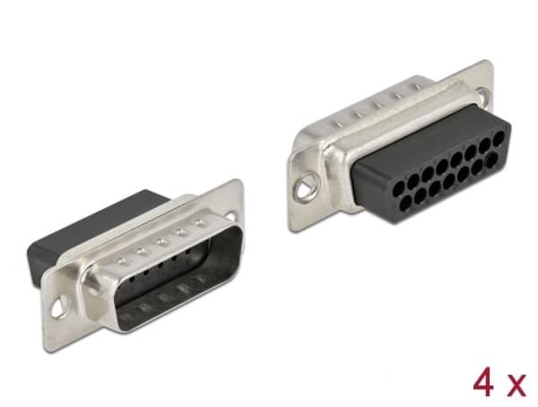 Delock - Krympeskall - D-Sub 15 pin crimp male (en pakke 4)