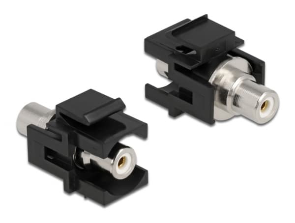 Delock Keystone Module RCA female > RCA female - Modulinnlegg (kopling) - RCA - svart, hvit