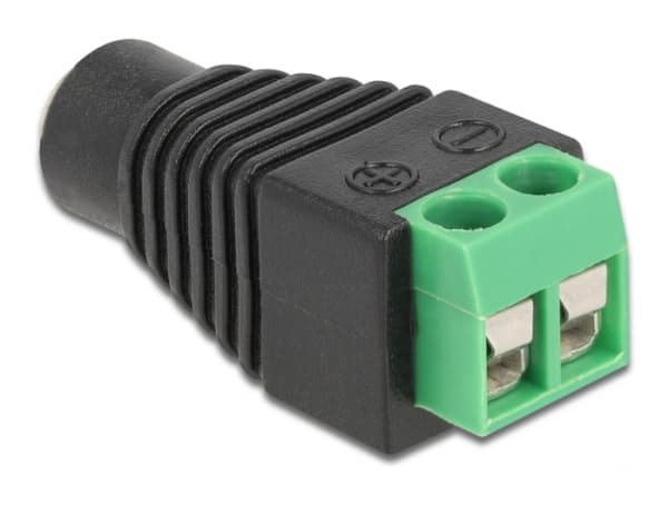 Delock - Strømkoblingsadapter - 2-pins terminalblokk til 3,5 x 1,35 mm DC-jakk (hunn)