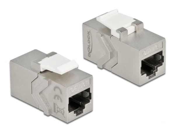Delock - Modulaarinen liitin (kytkin) - RJ-45 - valkoinen, hopea