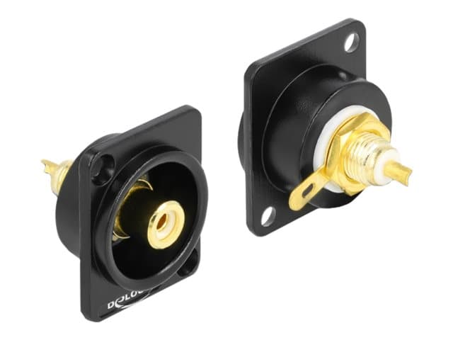 Delock D-Type Module RCA female to solder connector - Modulkontaktplatta med insnäppsfästen - kan monteras på panel - RCA - svart