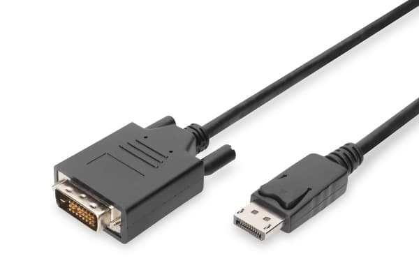 DIGITUS - Adapterkabel - DisplayPort (hann) låst til DVI-D (hann) skrubar - DisplayPort 1.1a - 3 m - 1080p-støtte - svart
