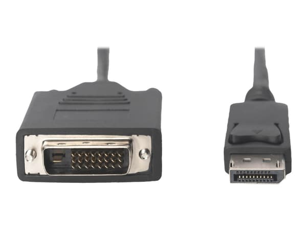 DIGITUS - Adapterkabel - DisplayPort (hann) låst til DVI-D (hann) skrubar - DisplayPort 1.1a - 3 m - 1080p-støtte - svart