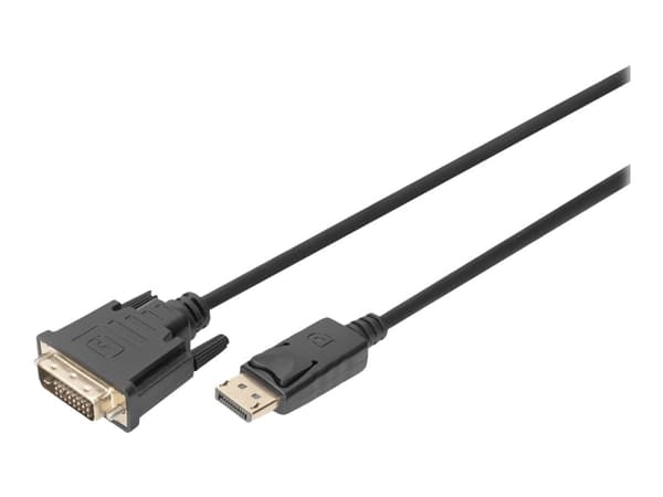 DIGITUS - Adapterkabel - DisplayPort (hann) låst til DVI-D (hann) skrubar - DisplayPort 1.1a - 3 m - 1080p-støtte - svart
