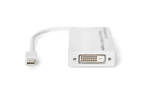 DIGITUS - Video/audio-adapter - Mini DisplayPort hann til DVI-D, HDMI, DisplayPort hunn - 20 cm - dobbeltisolert - hvit - formstøpt, 1080p støtte 60