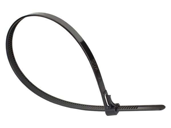 Alcasa KAB-R30S74, Frigjørbart buntebånd, Nylon, Sort, 8,3 cm, V2, -40 - 85 °C