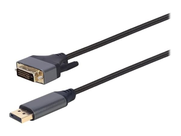 Cablexpert Premium - Adapterkabel - DisplayPort (hann) til DVI-D (hann) - 1.8 m - tommelskruer, 4K 30Hz støtte