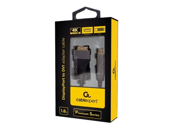 Cablexpert Premium - Adapterkabel - DisplayPort (hann) til DVI-D (hann) - 1.8 m - tommelskruer, 4K 30Hz støtte