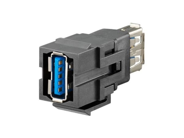 USB-adapter, dubbelkoppling KMK-USB 3.0 sw 17010660 Rutenbeck Innehåll: 1 st