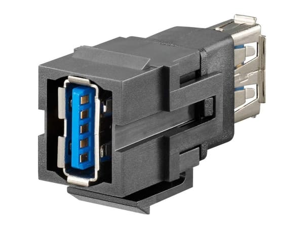 USB-adapter, dubbelkoppling KMK-USB 3.0 sw 17010660 Rutenbeck Innehåll: 1 st