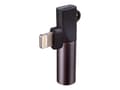 Miniatyrbild 4 av 5: Akyga AK-AD-63 - Lightning- till hörlursjack/laddningsadapter - Lightning hane till 24 pin USB-C, minijack hona - svart