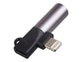Miniatyrbild 5 av 5: Akyga AK-AD-63 - Lightning- till hörlursjack/laddningsadapter - Lightning hane till 24 pin USB-C, minijack hona - svart