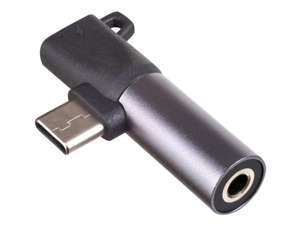 Akyga AK-AD-62 - USB-C til hodetelefons-jakkadapter - 24 pin USB-C hann til 24 pin USB-C, minijakk hunn - svart