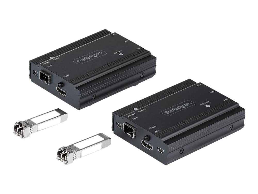StarTech.com 4K HDMI KVM-förlängare över fiber - HDMI-video och USB-fjärrkontroll för KVM-omkopplare/-konsol - upp till 300 m (MultiMode) - 2x 10G MMF SFP+-moduler - KVM-förlängningssats (TX / RX)