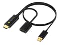 Miniatyrbilde 1 av 5: TECHly - Video adapter - HDMI hann til USB (kun strøm), DisplayPort - svart - 4 Kx2K60 Hz-støtte