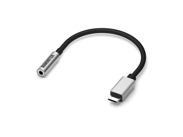 Marmitek 08374, Sort, Sølv, USB C, 3.5mm, 0,15 m, Hanstik, Hunstik