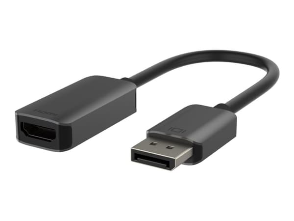 Belkin - Video adapter - DisplayPort hann til HDMI hunn - 22.05 cm - svart - aktiv