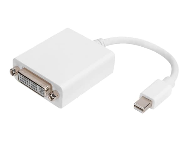 DIGITUS - Video adapter - Mini DisplayPort (hann) til DVI-I (hunn) - Displayport 1.2/Thunderbolt 2 - 15 cm - 1080p støtte 60 Hz - hvit
