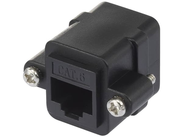 Renkforce RF-4712202, Platt, Svart, RJ-45, RJ-45, Honkoppling, Honkoppling
