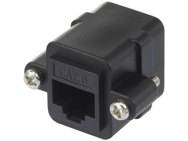 Renkforce RF-4712202, Platt, Svart, RJ-45, RJ-45, Honkoppling, Honkoppling